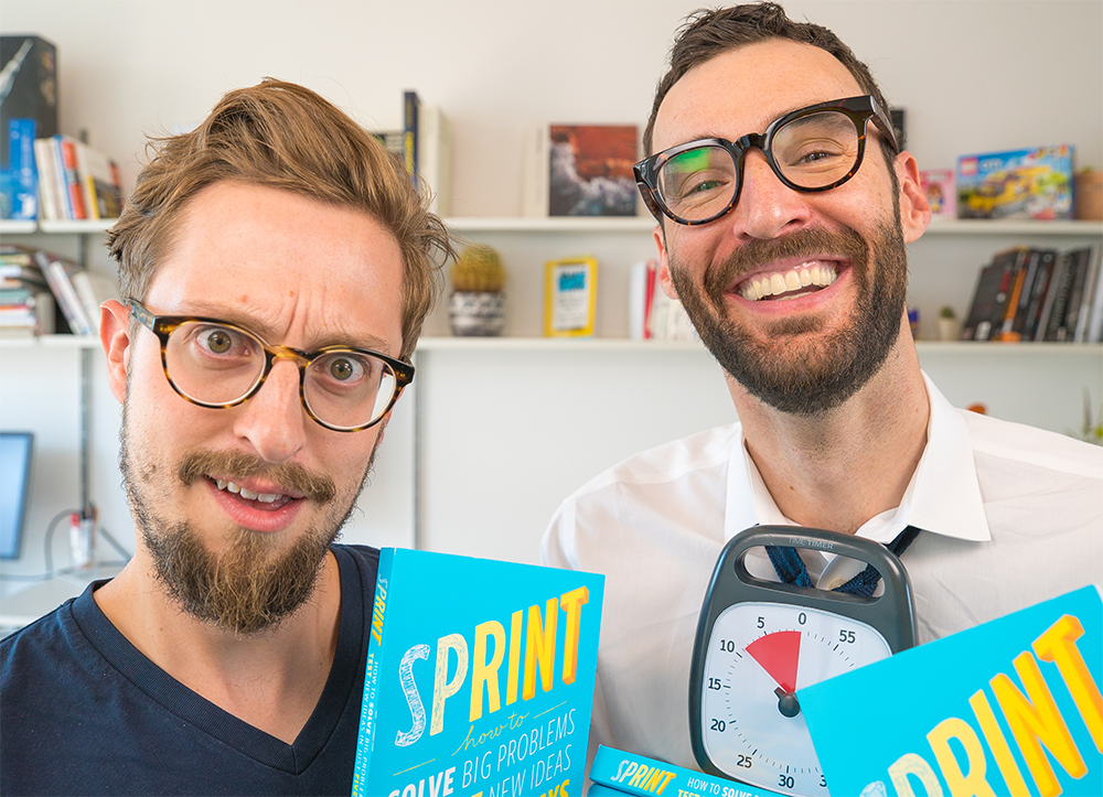 Jake Knapp and Jonathan Courtney with Sprint book 