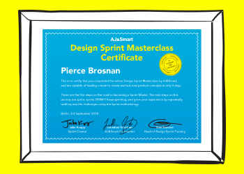 Design Sprint Masterclass certificate